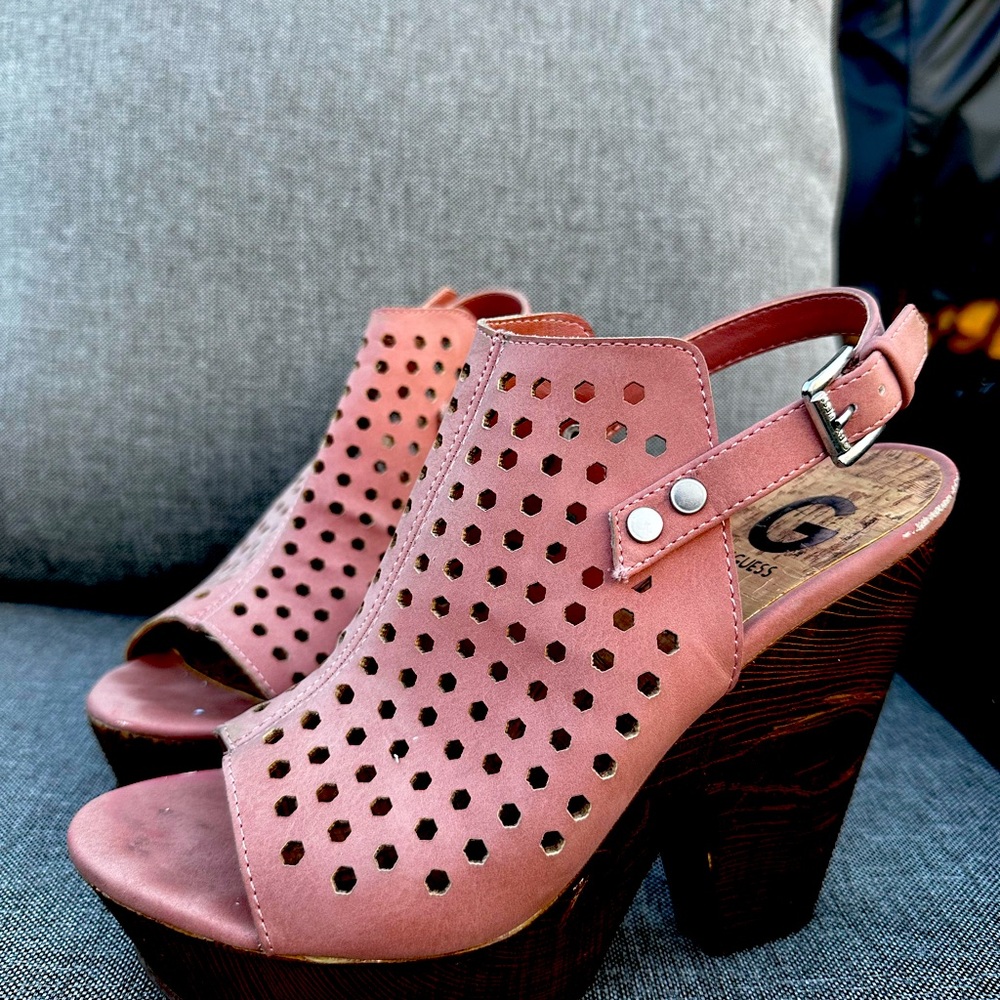 Pink guess sandals size 8.5